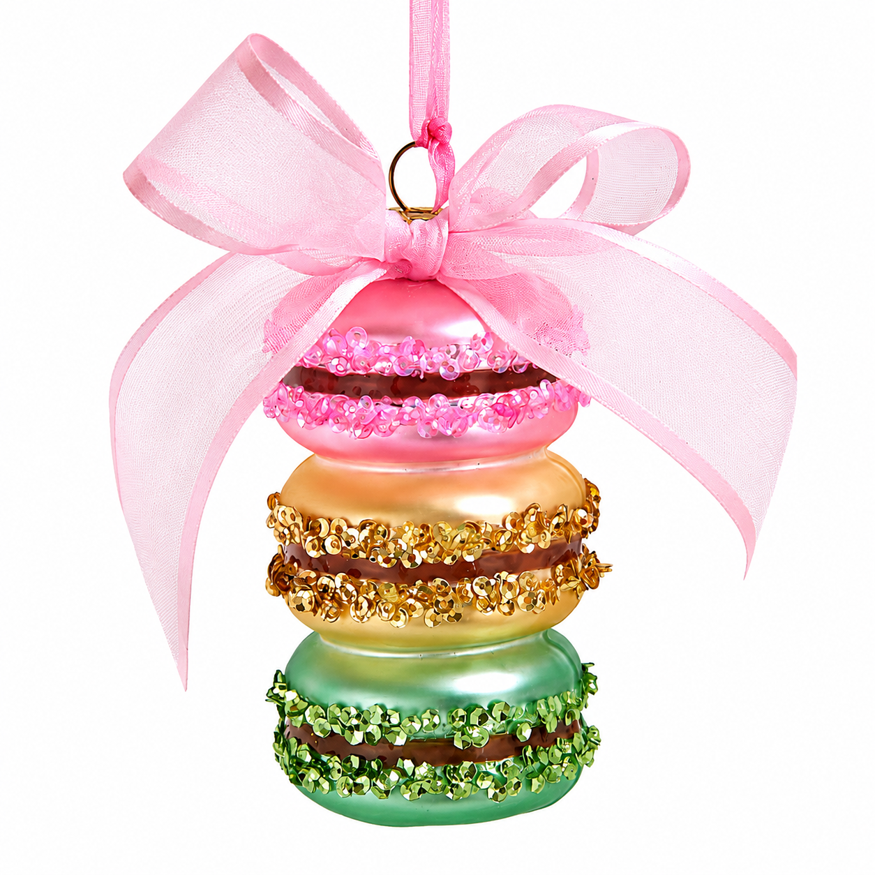 Kurt Adler Glass Macarons With Bow Ornament | The Christmas Loft