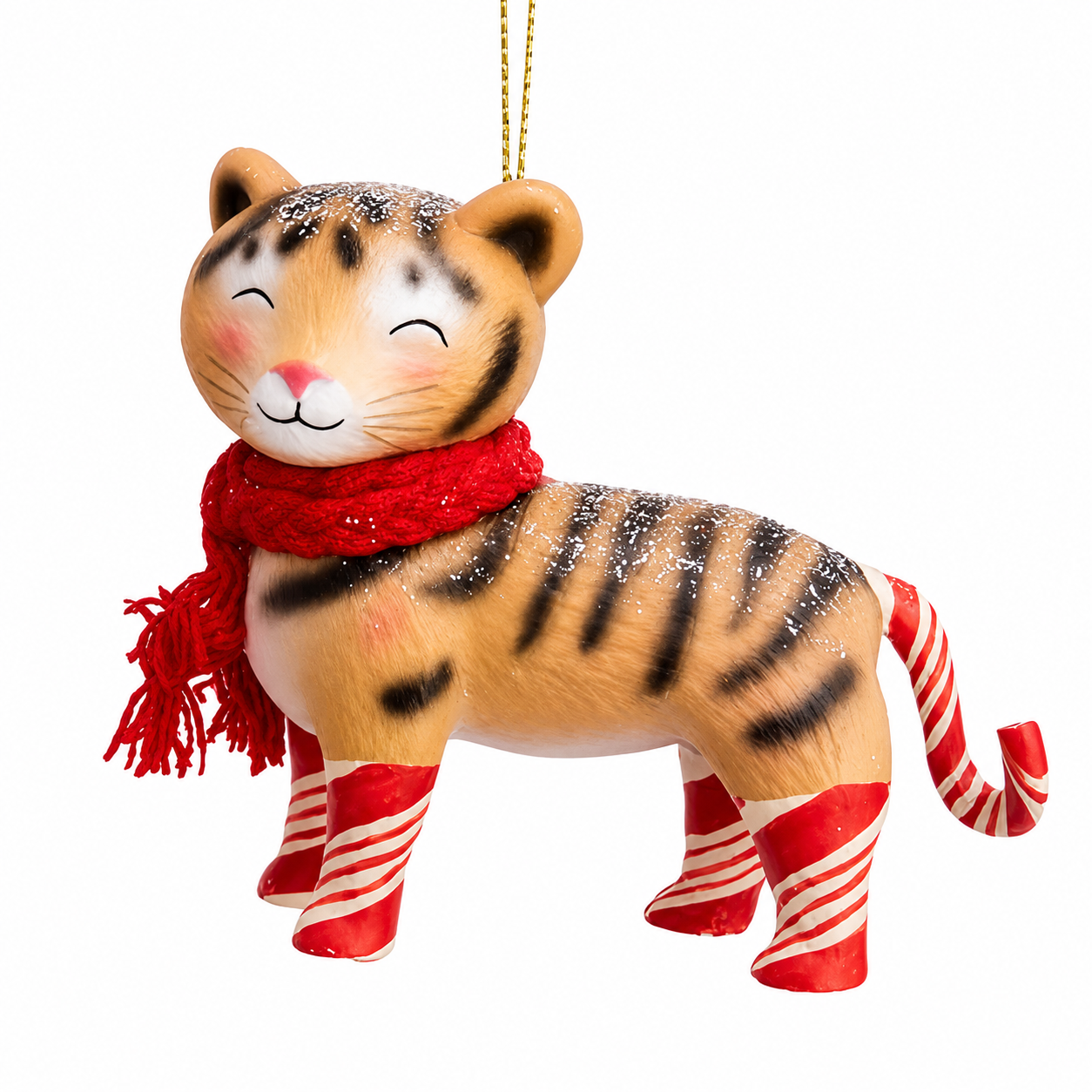 Kurt Adler Candy Cane Tiger Ornament