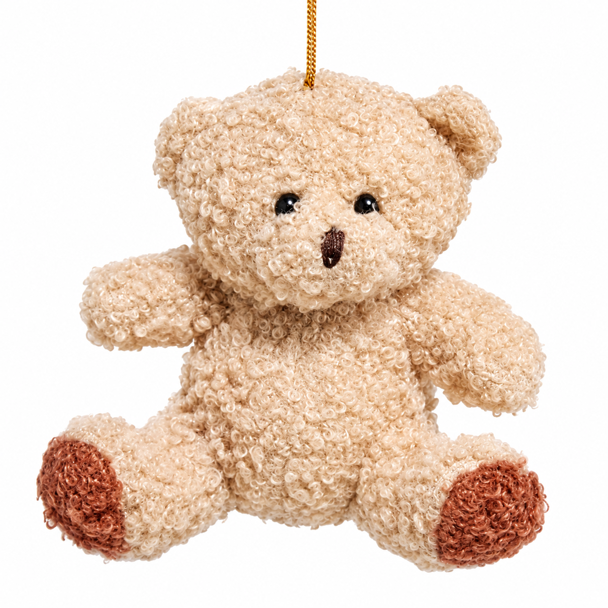 Kurt Adler Plush Tan Teddy Bear Ornament