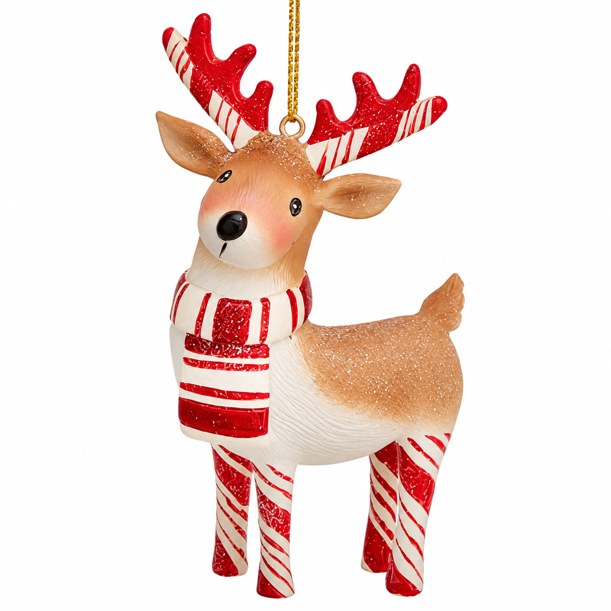 Kurt Adler Candy Cane Reindeer Ornament | The Christmas Loft