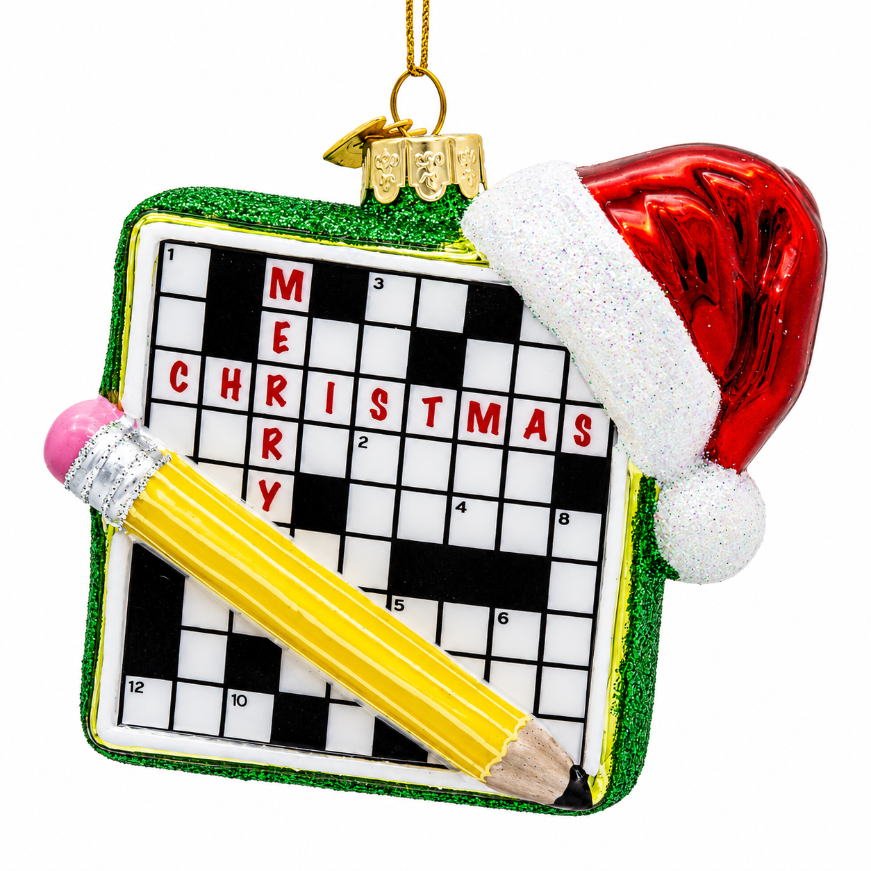 Kurt Adler Noble Gems Crossword Puzzle Ornament
