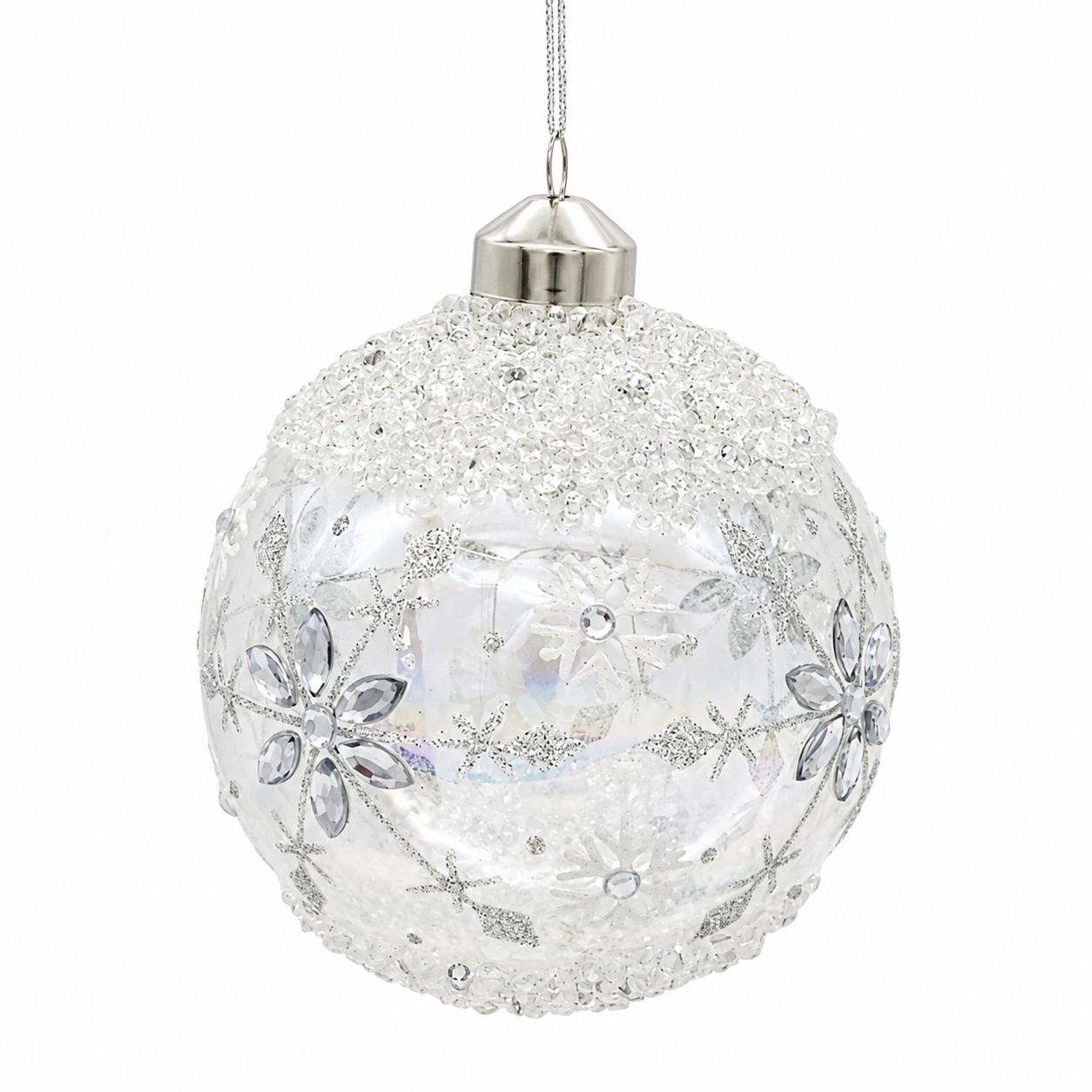 Kurt Adler Iridescent Snowflake Ball Ornament