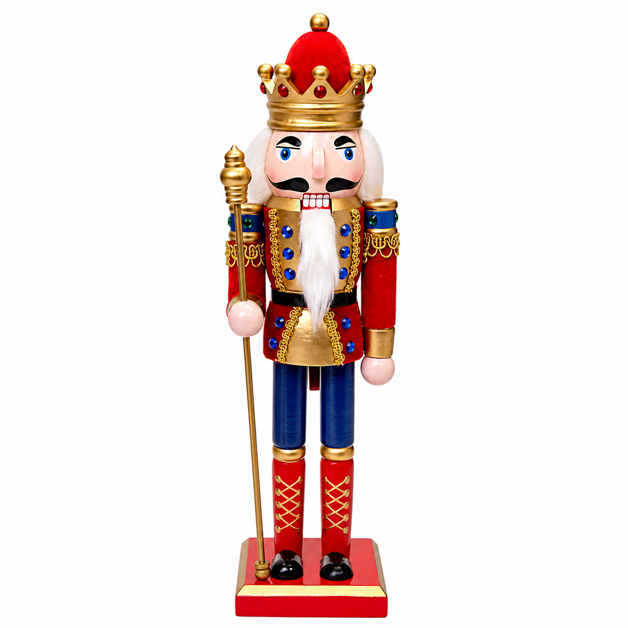 Kurt Adler Red Nutcracker With Staff