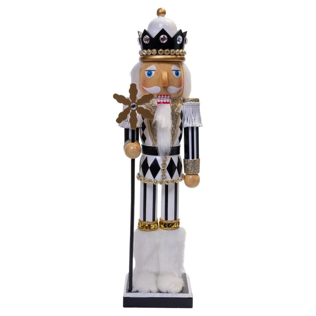 Kurt Adler Black White & Gold Nutcracker