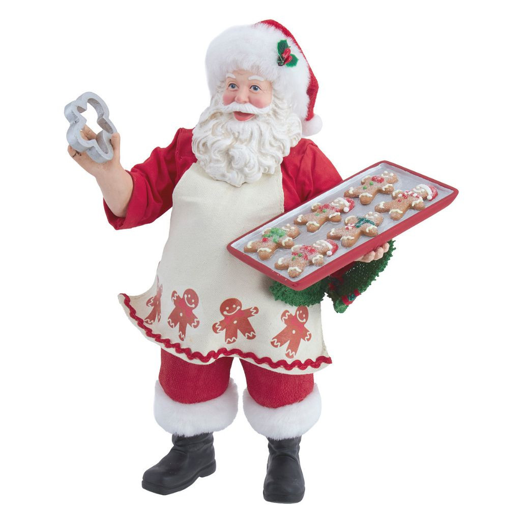 Kurt Adler Fabriché Chef Santa With Gingerbread Tray Figurine