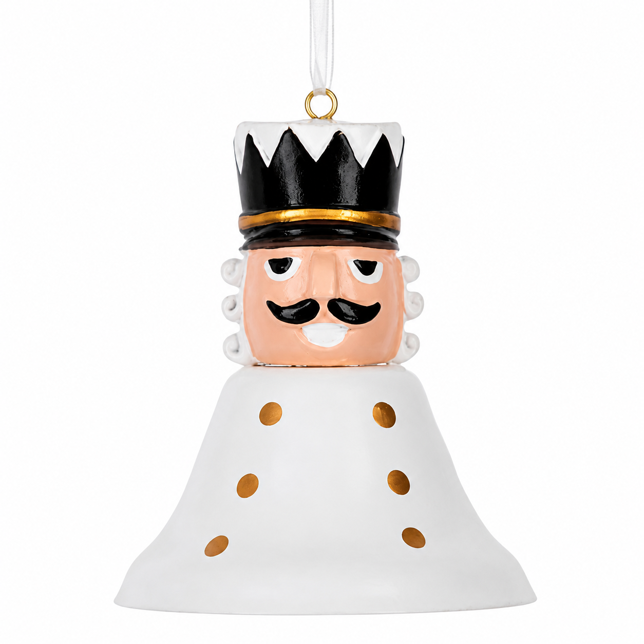 Nutcracker White Bell Ornament