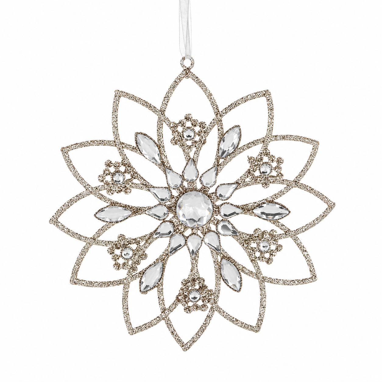 Crystal Floral Snowflake Ornament