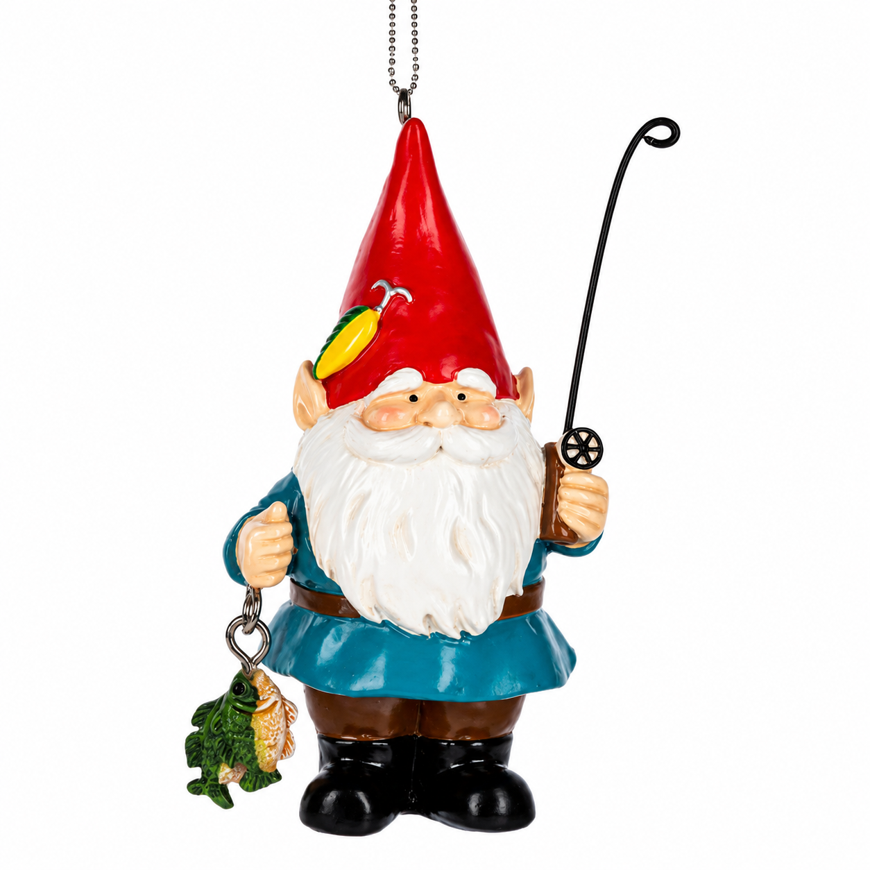 Gnome With Fish Ornament