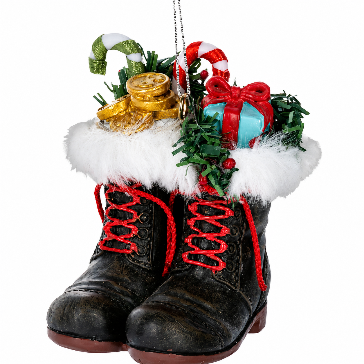 Filled with Joy Black Boot Ornament