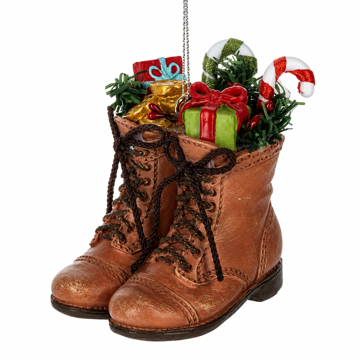 Filled with Joy Brown Boot Ornament