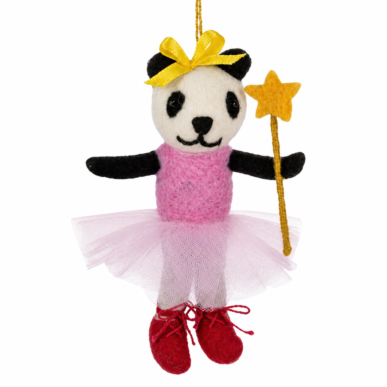 Felt Sugarplum Panda Ornament