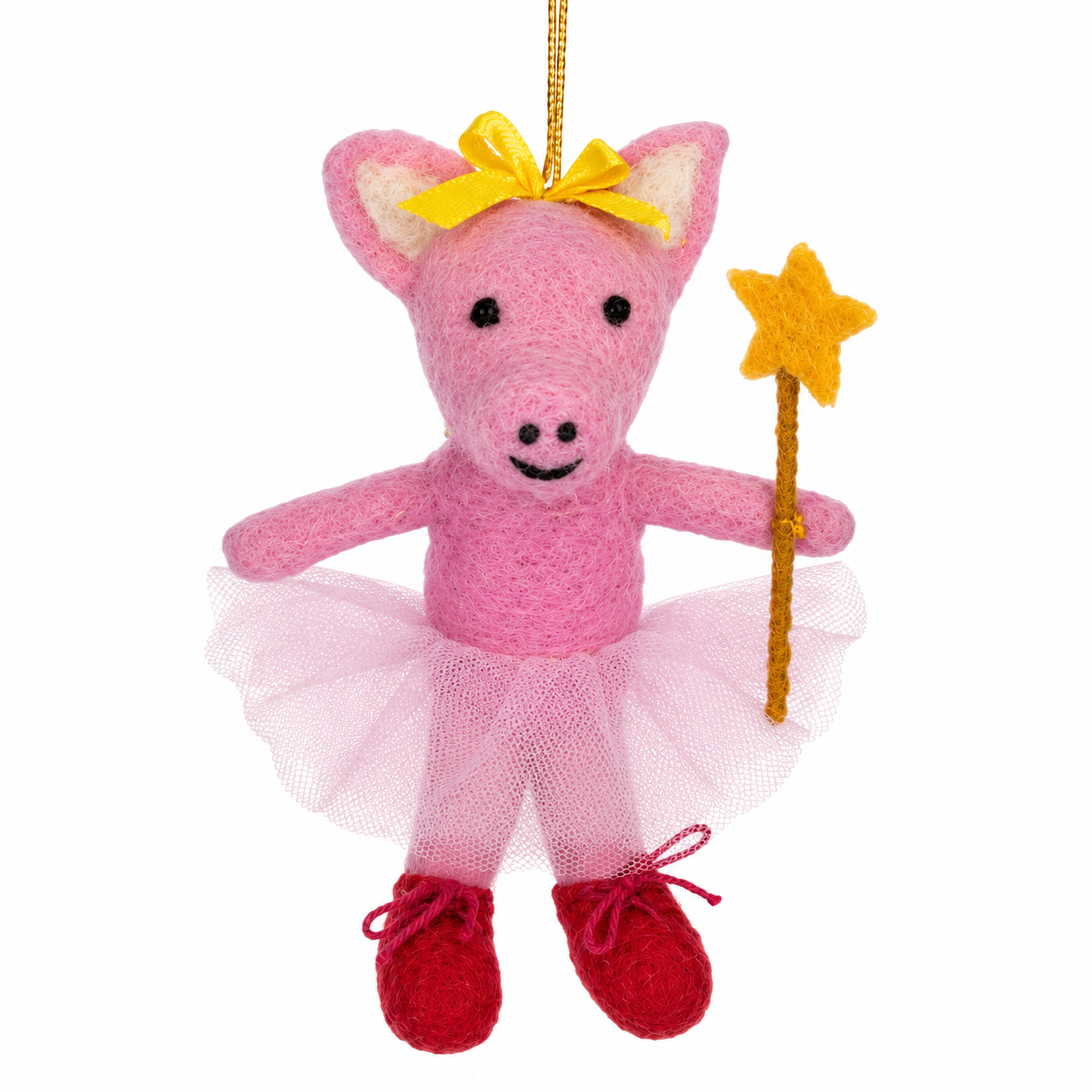 Felt Sugarplum Pig Ornament