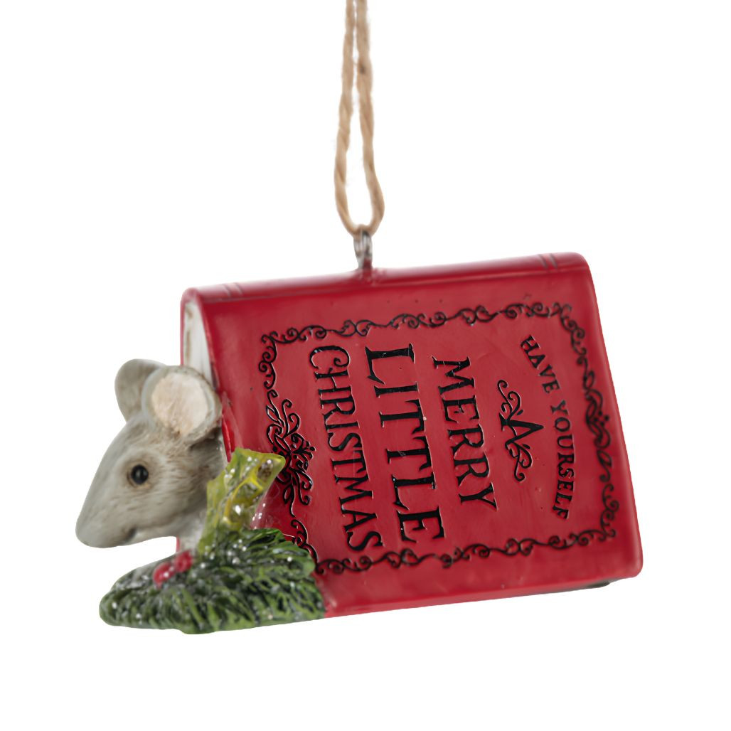 Mouse in Book Ornament