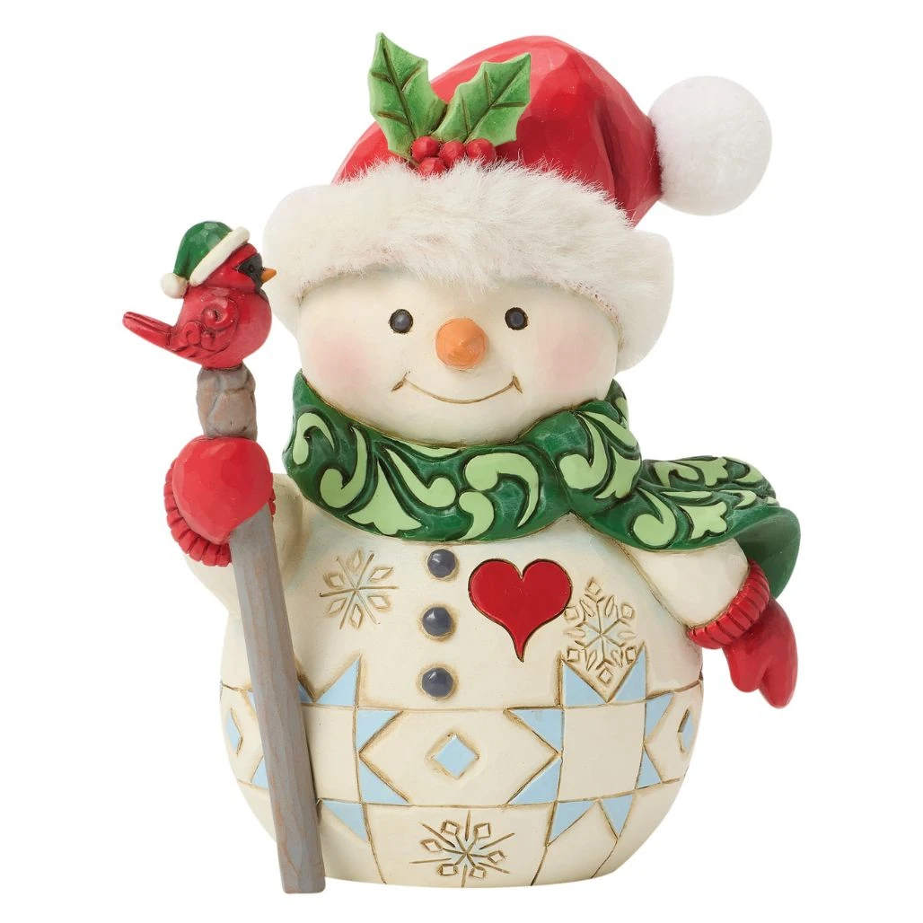 Jim Shore Tiny Tweets Snowman Pint Figurine | The Christmas Loft