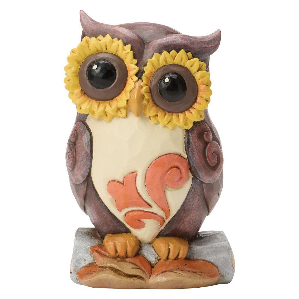 Jim Shore Owl on Log Mini Figurine | Heartwood Creek