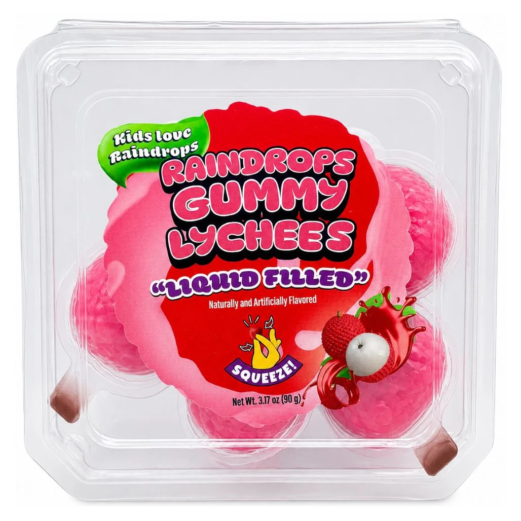 Raindrops Gummy Liquid Filled Lychees 3.17 oz