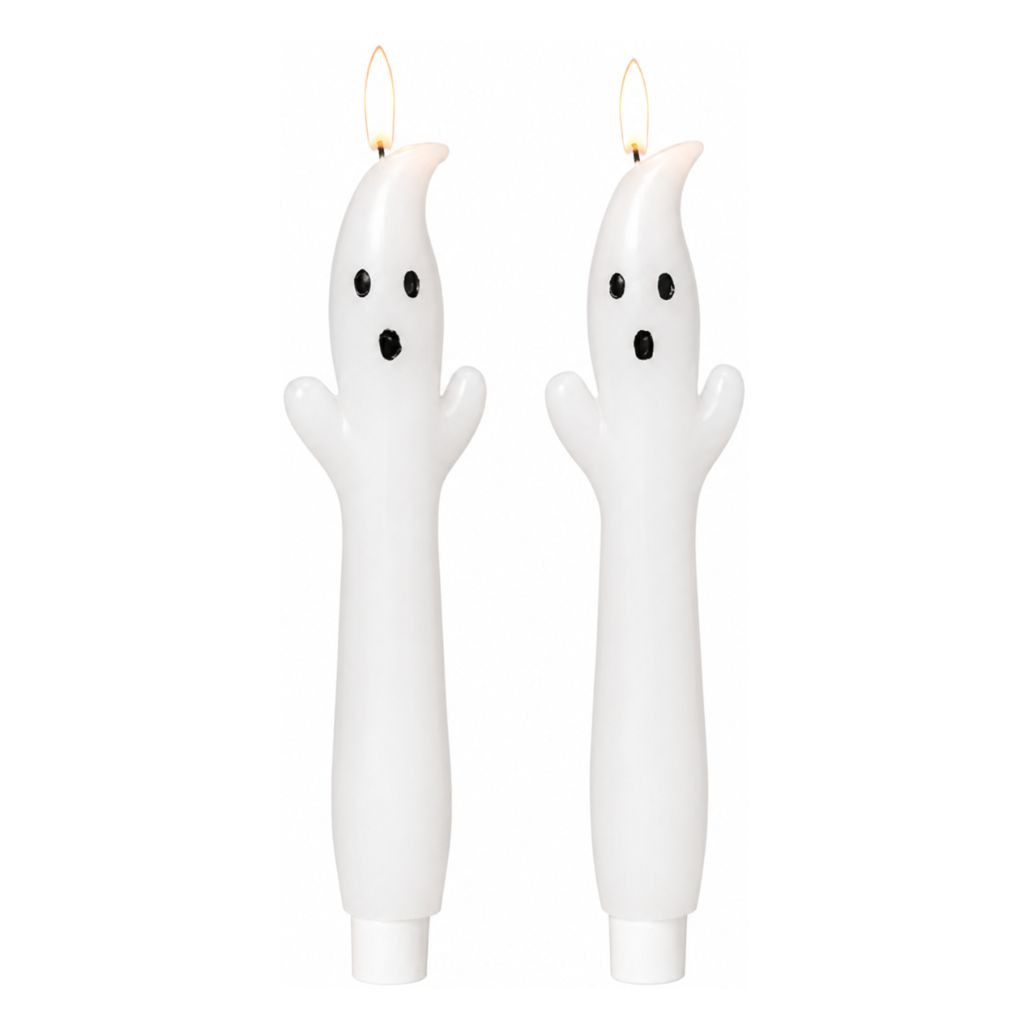 Set of 2 Ghost LED Taper Candles | The Christmas Loft