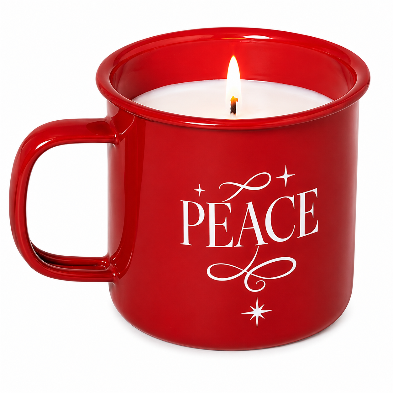 Peace Enamel Christmas Mug Scented Candle