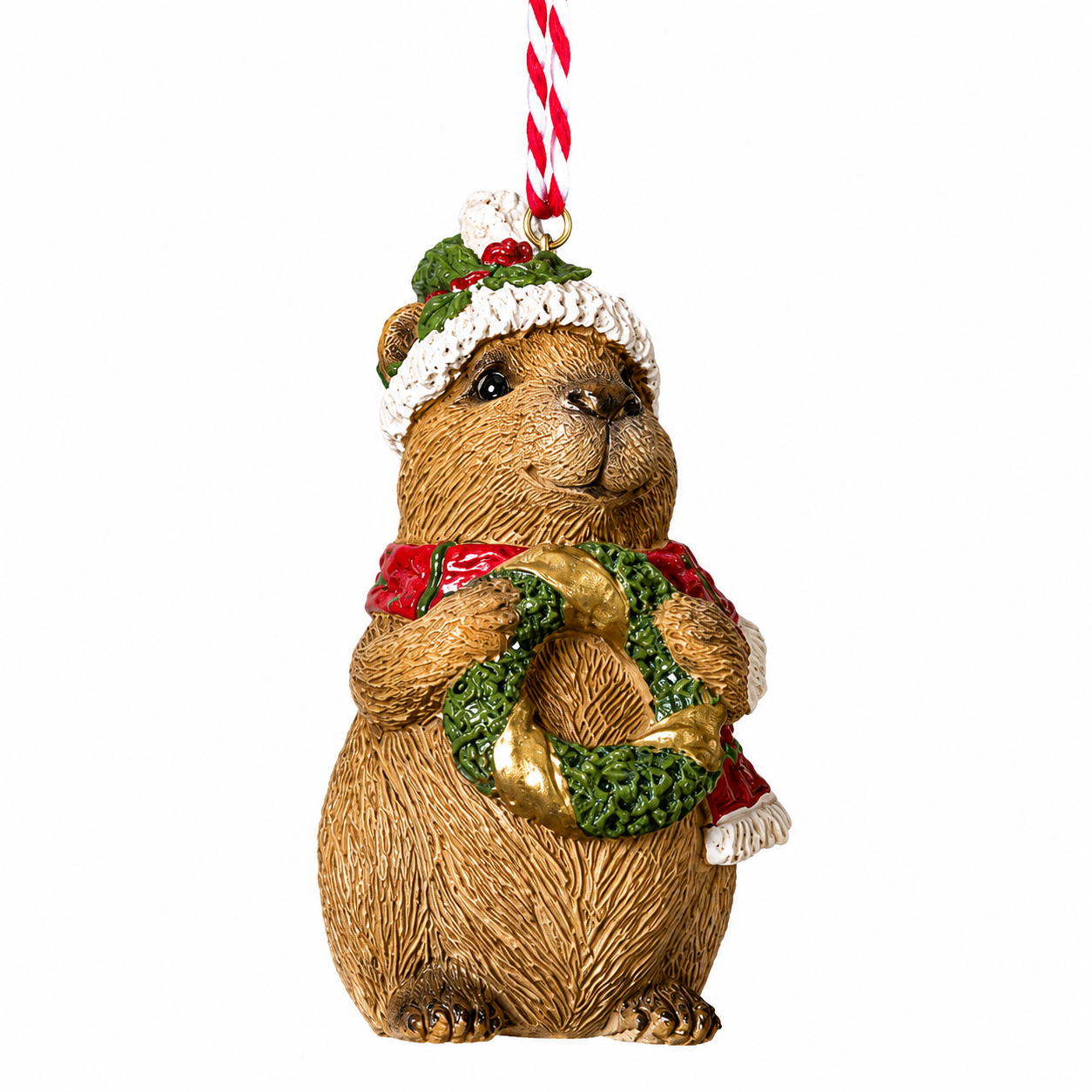 Holiday Capybara With Wreath Ornament | The Christmas Loft