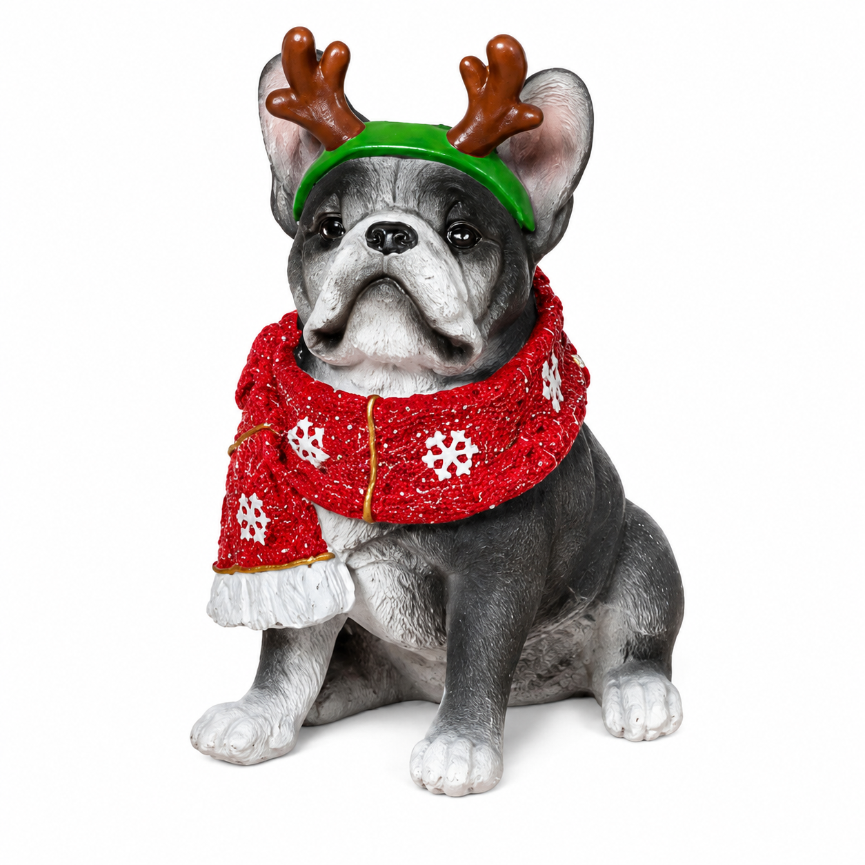 Black Holiday Dog Christmas Figurine | The Christmas Loft