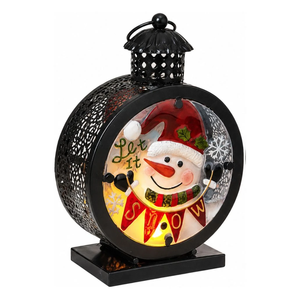 Fire Glow Snowman Lantern