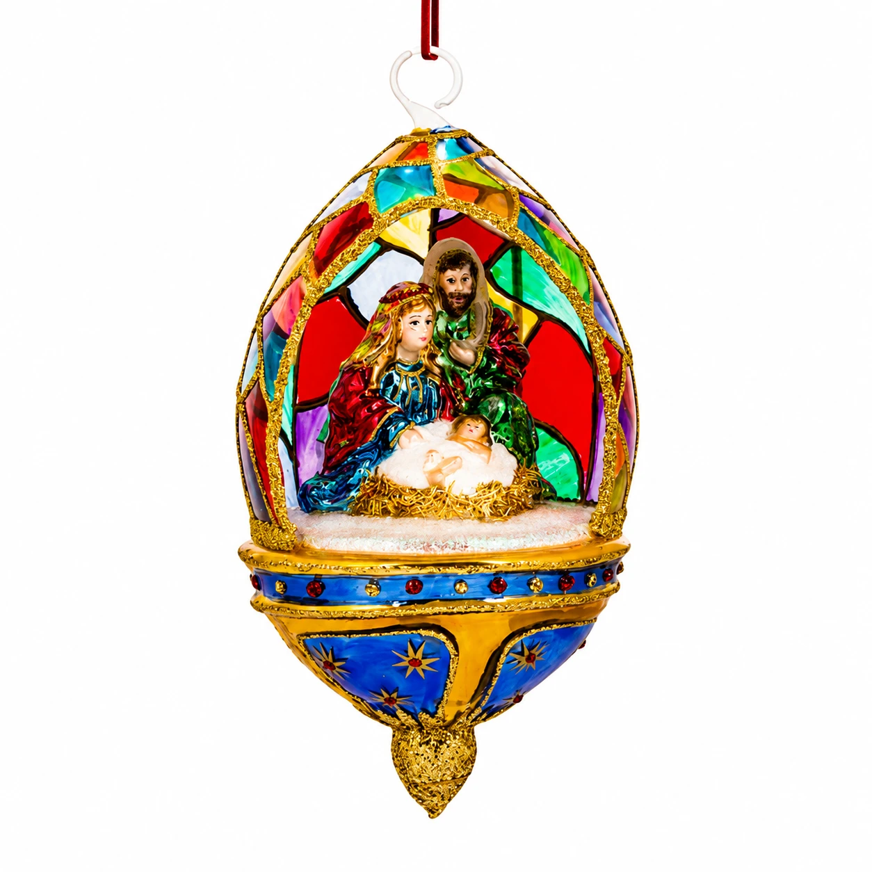 Huras Family Holy Family Elegant Glass Dome Ornament