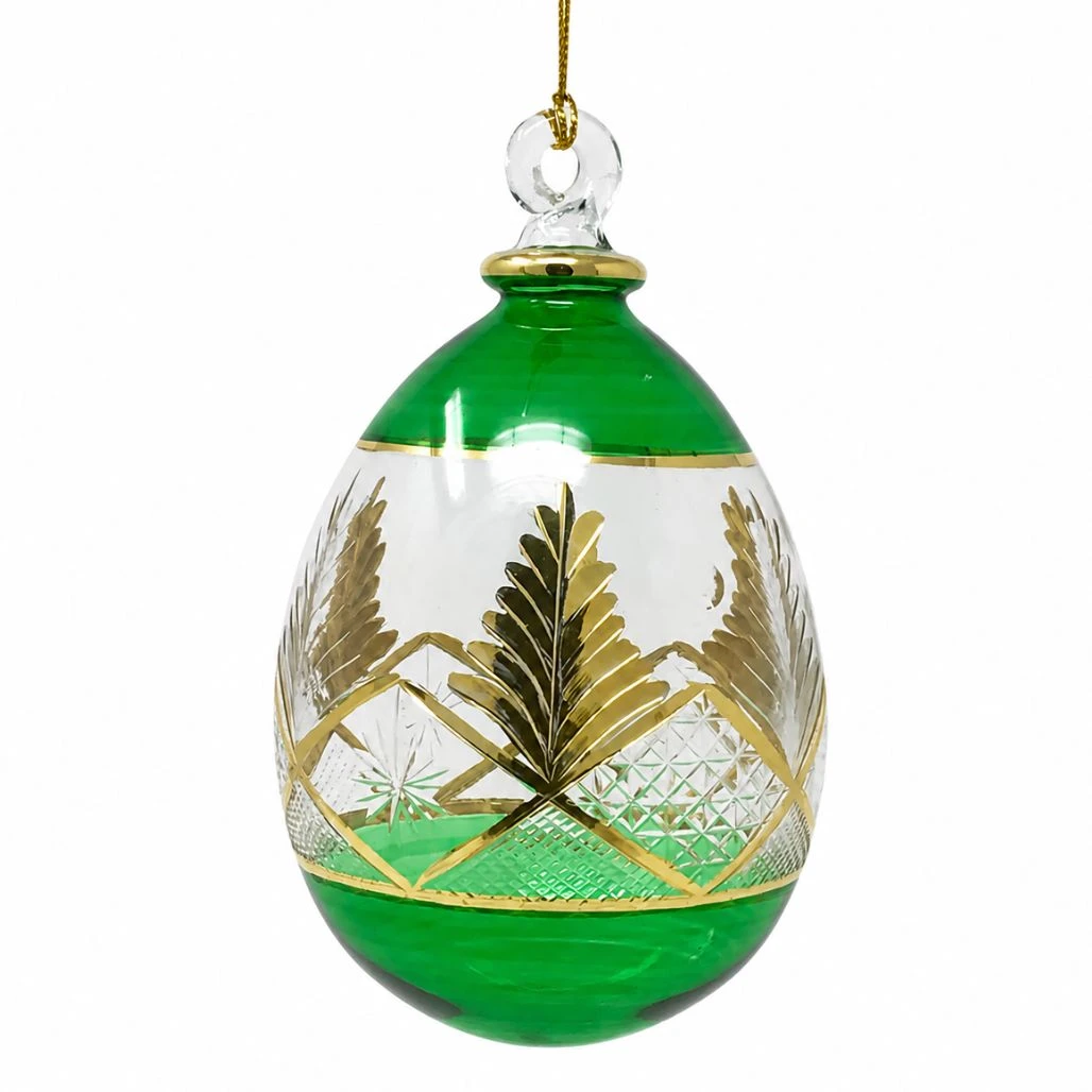 Egyptian Museum Medium Etched Green Egg Ornament