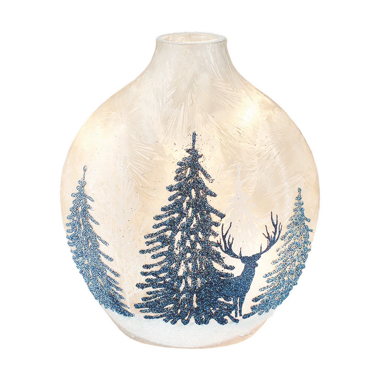 Stony Creek Blue Forest With Deer LED Lighted Lamp
