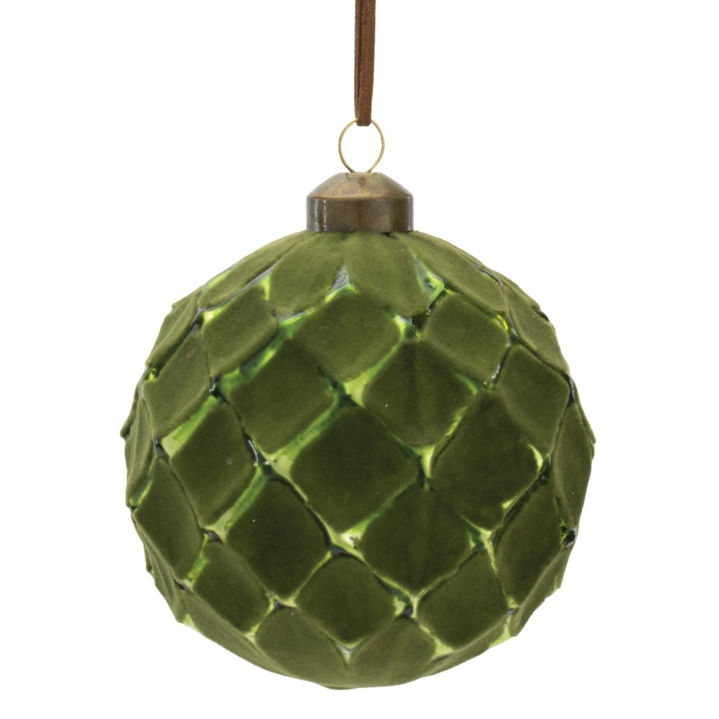 4 Inch Green Glass Ball Ornament