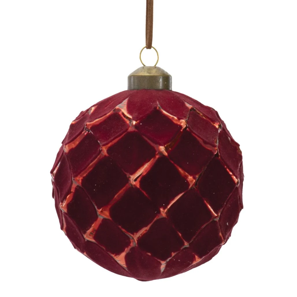 4 Inch Red Glass Ball Ornament