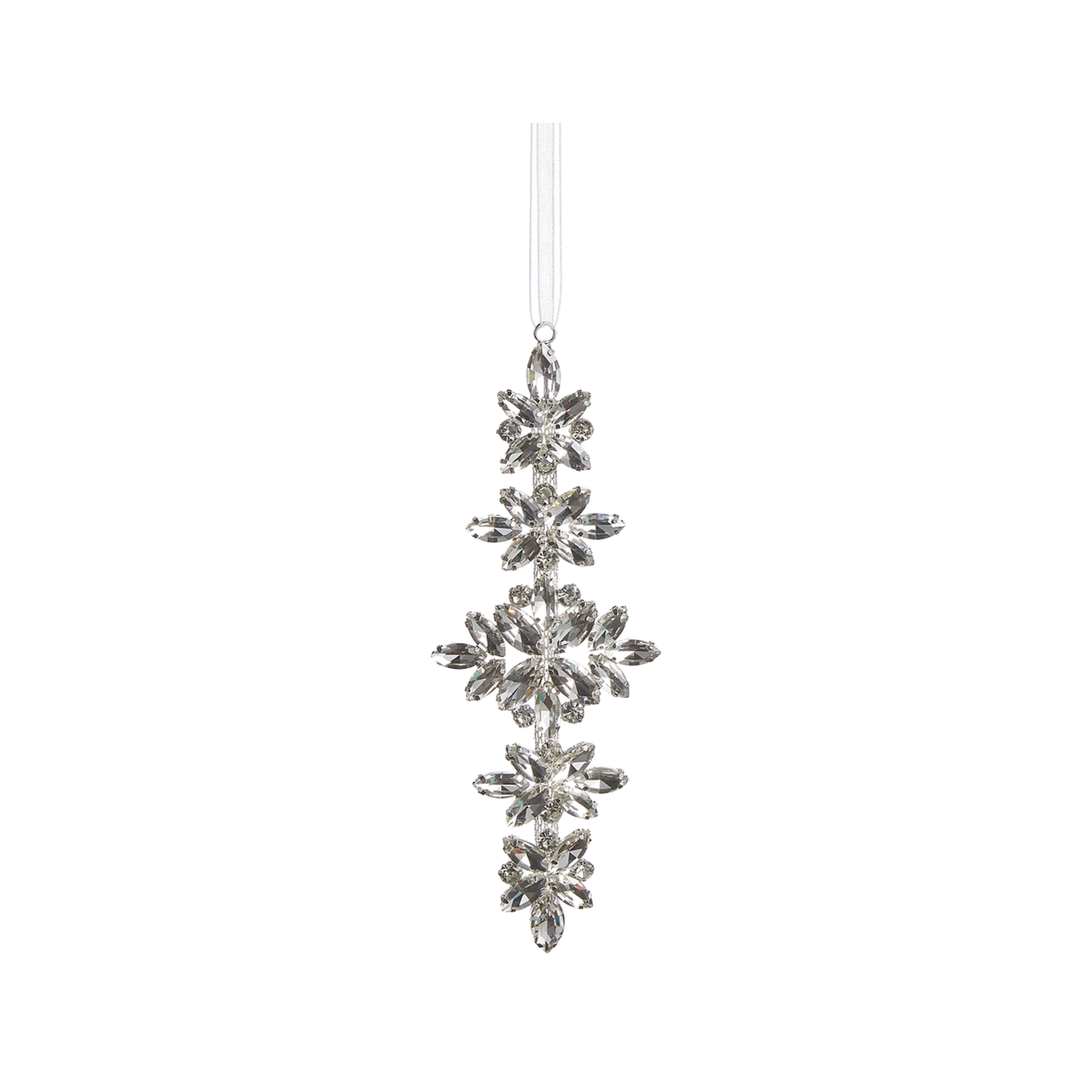 Clear Jewel Five-Leaf Drop Ornament | The Christmas Loft