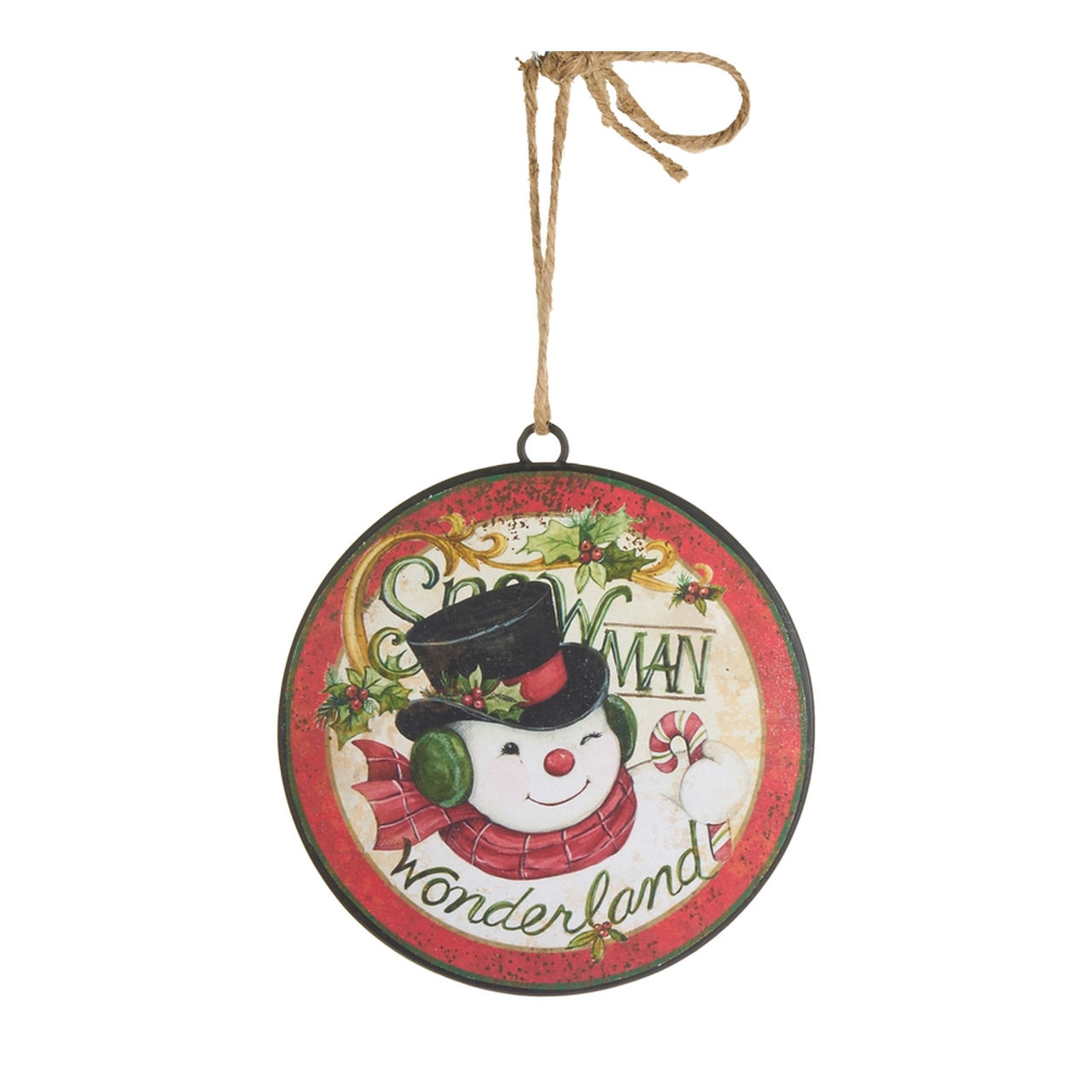 Susan Winget Snowman Disc Ornament