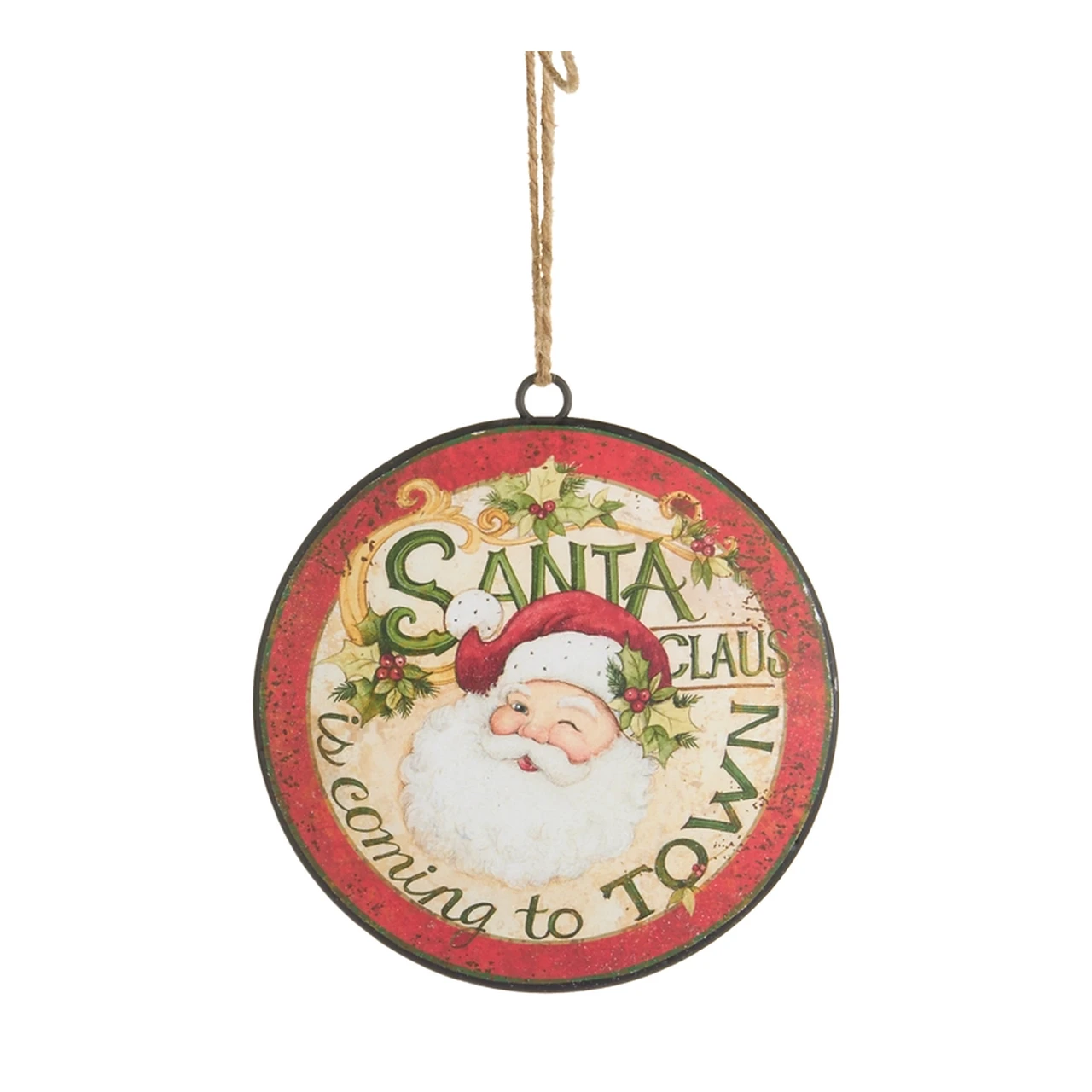 Susan Winget Santa Disc Ornament