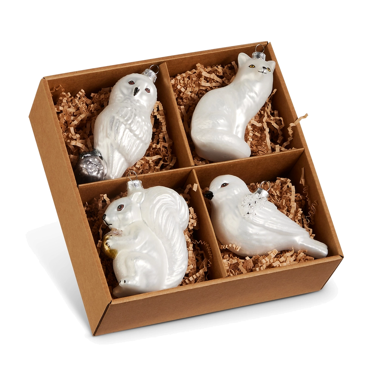 4.75" SET OF 4 WINTER WOODLAND ANIMAL ORNAMENTS 26