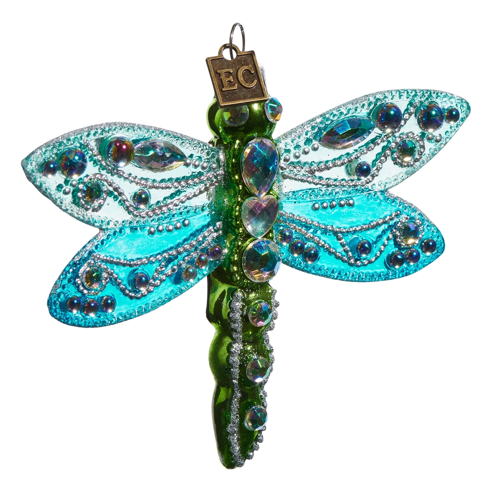 Eric Cortina Blue Fantasy Dragonfly Ornament | The Christmas Loft