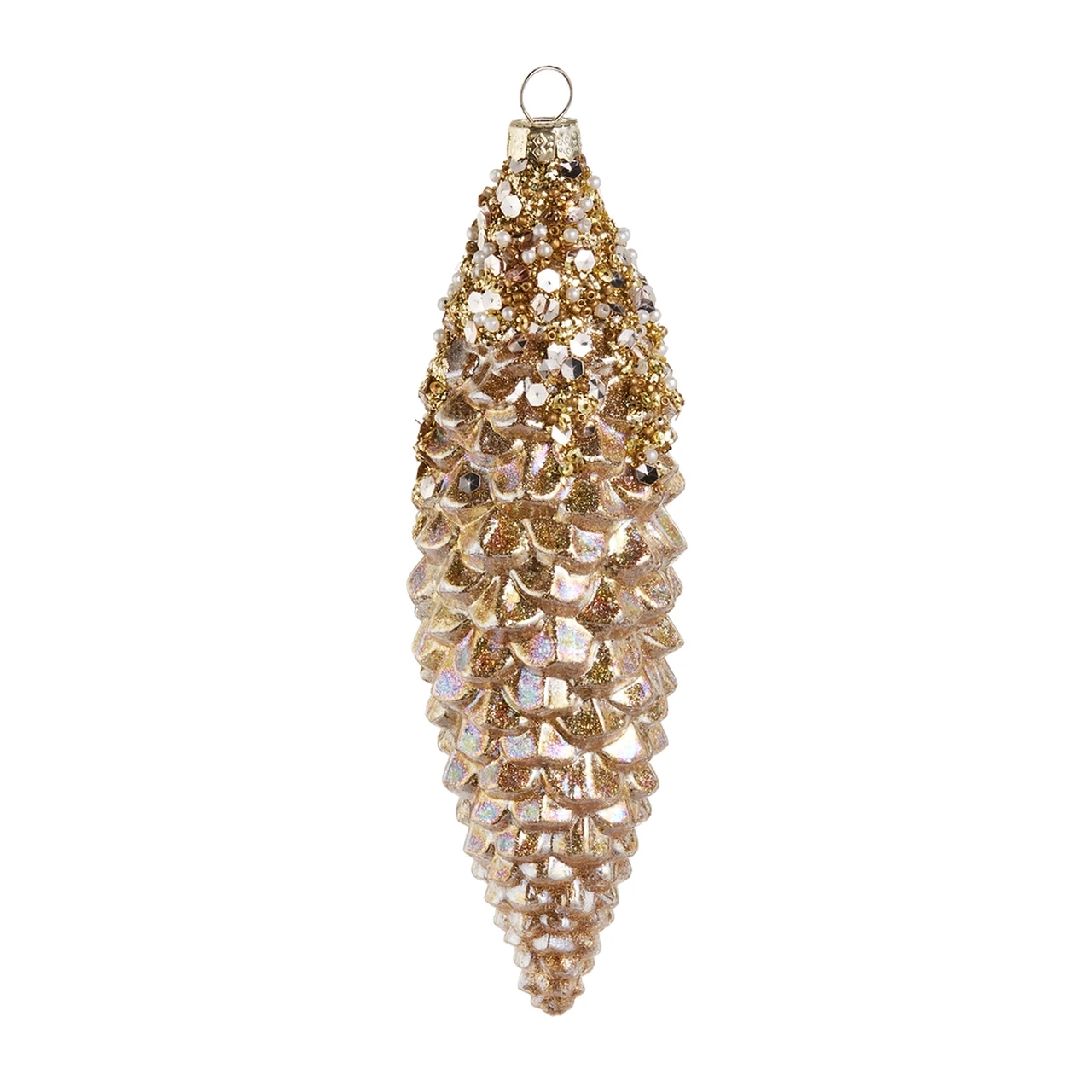Gold Glittered Pinecone Ornament | The Christmas Loft