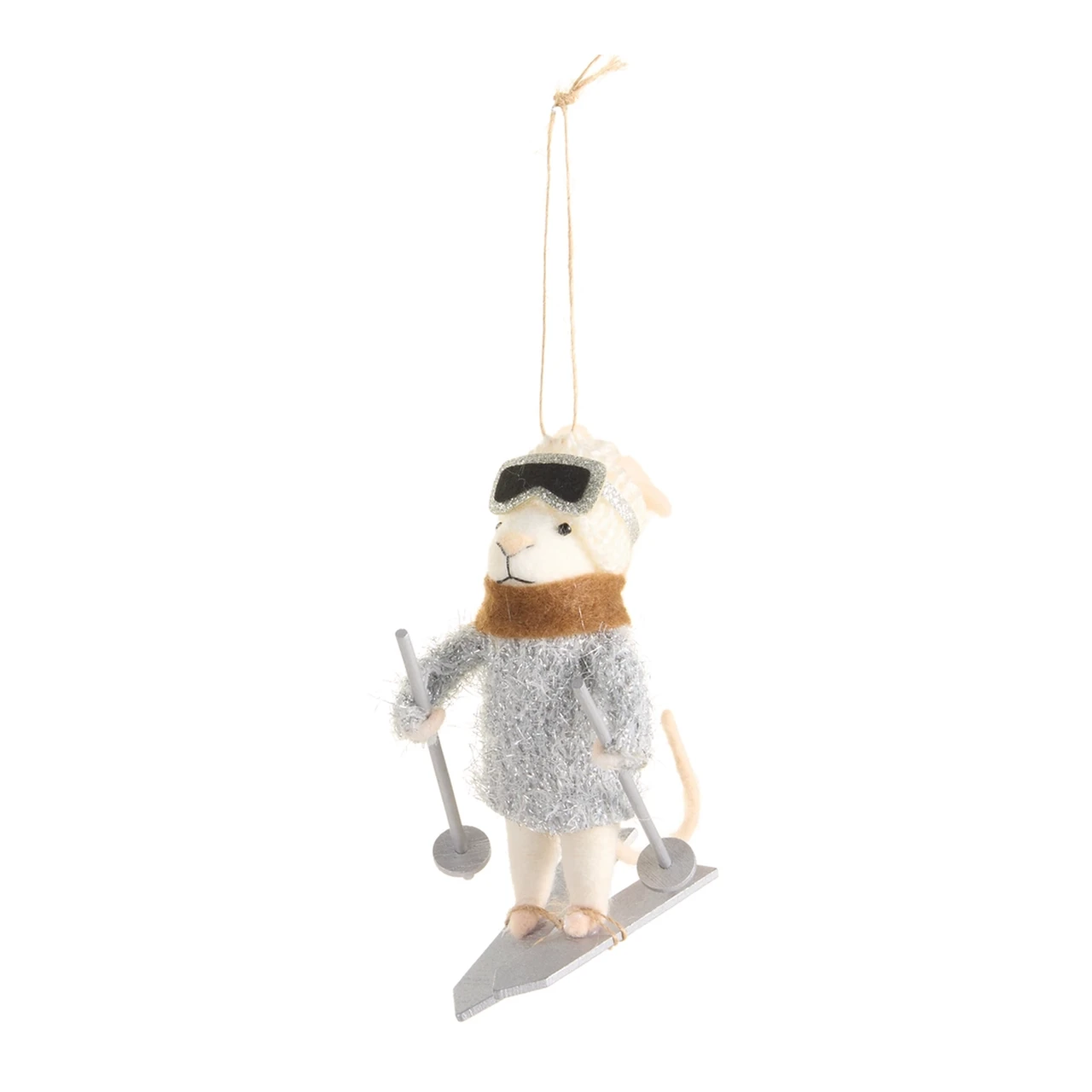 Ski Mouse with Silver Goggles Ornament | The Christmas Loft