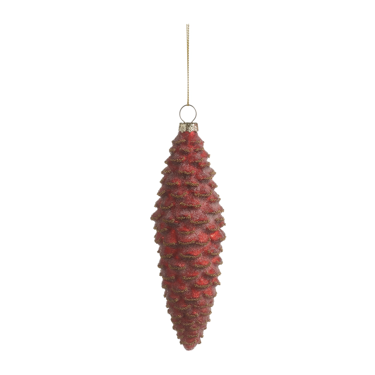 Dark Red Pinecone Glass Ornament | The Christmas Loft