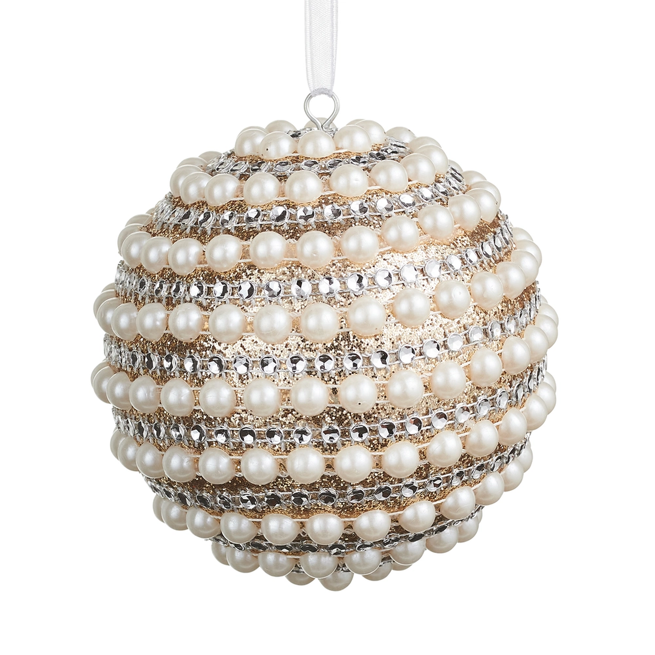 Pearled and Jeweled Ball Ornament | The Christmas Loft