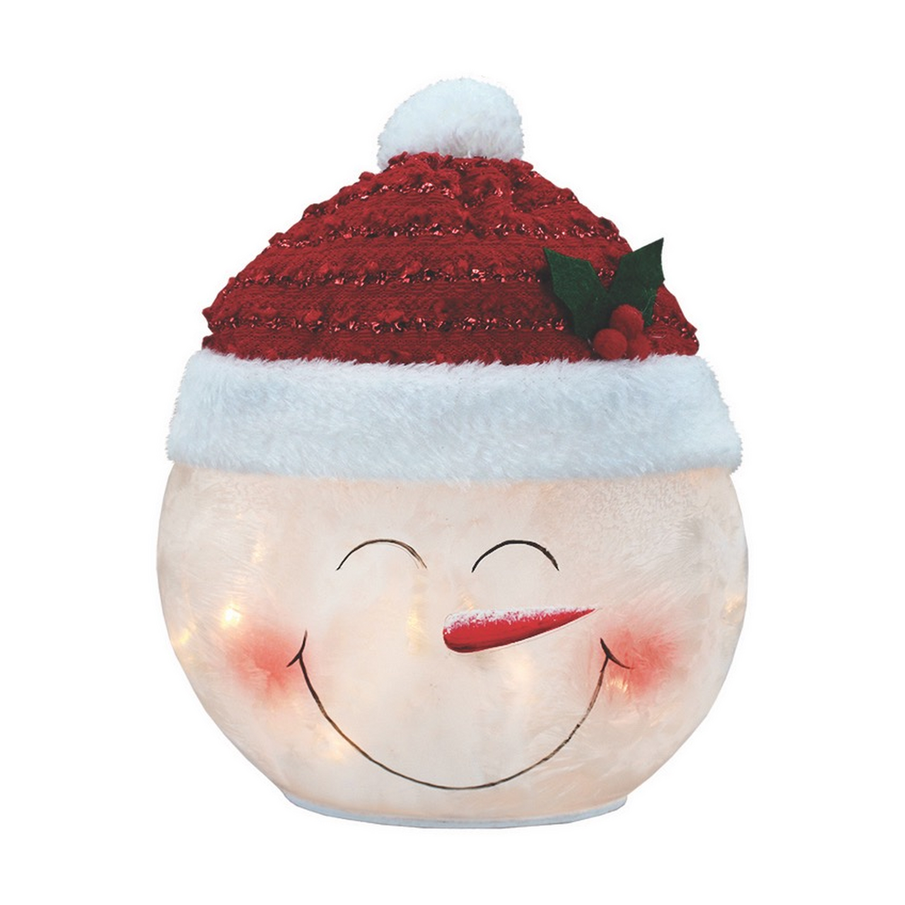Stony Creek Snowman Wearing Red Hat LED Orb Lamp