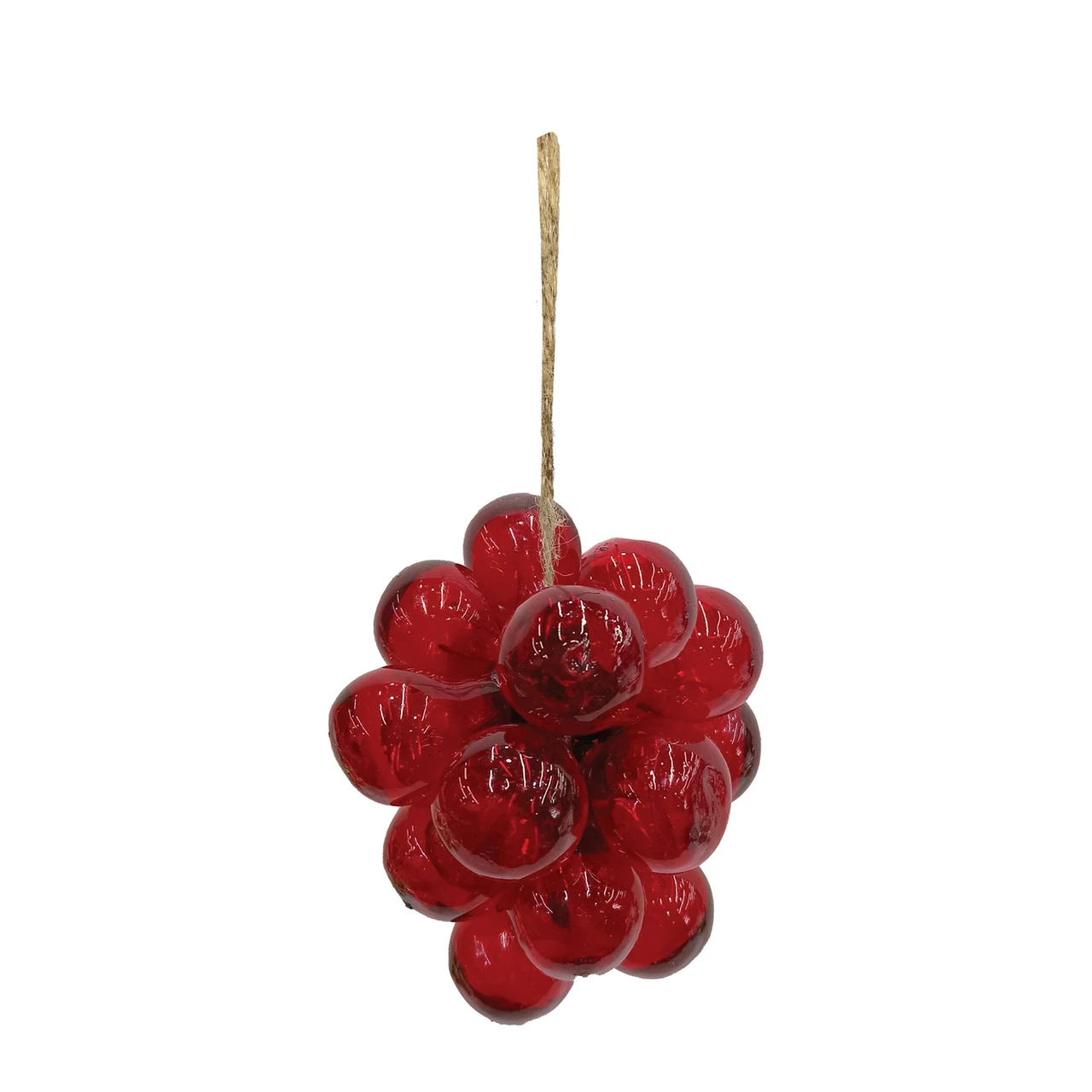 Red Hand-Blown Glass Ball Cluster Ornament