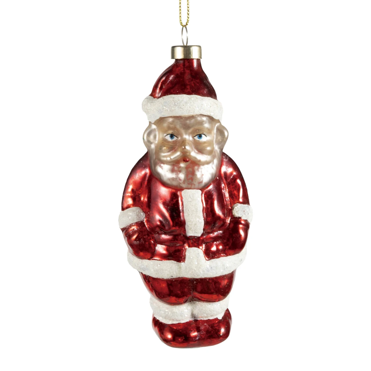 Vintage Mercury Glass Santa Ornament