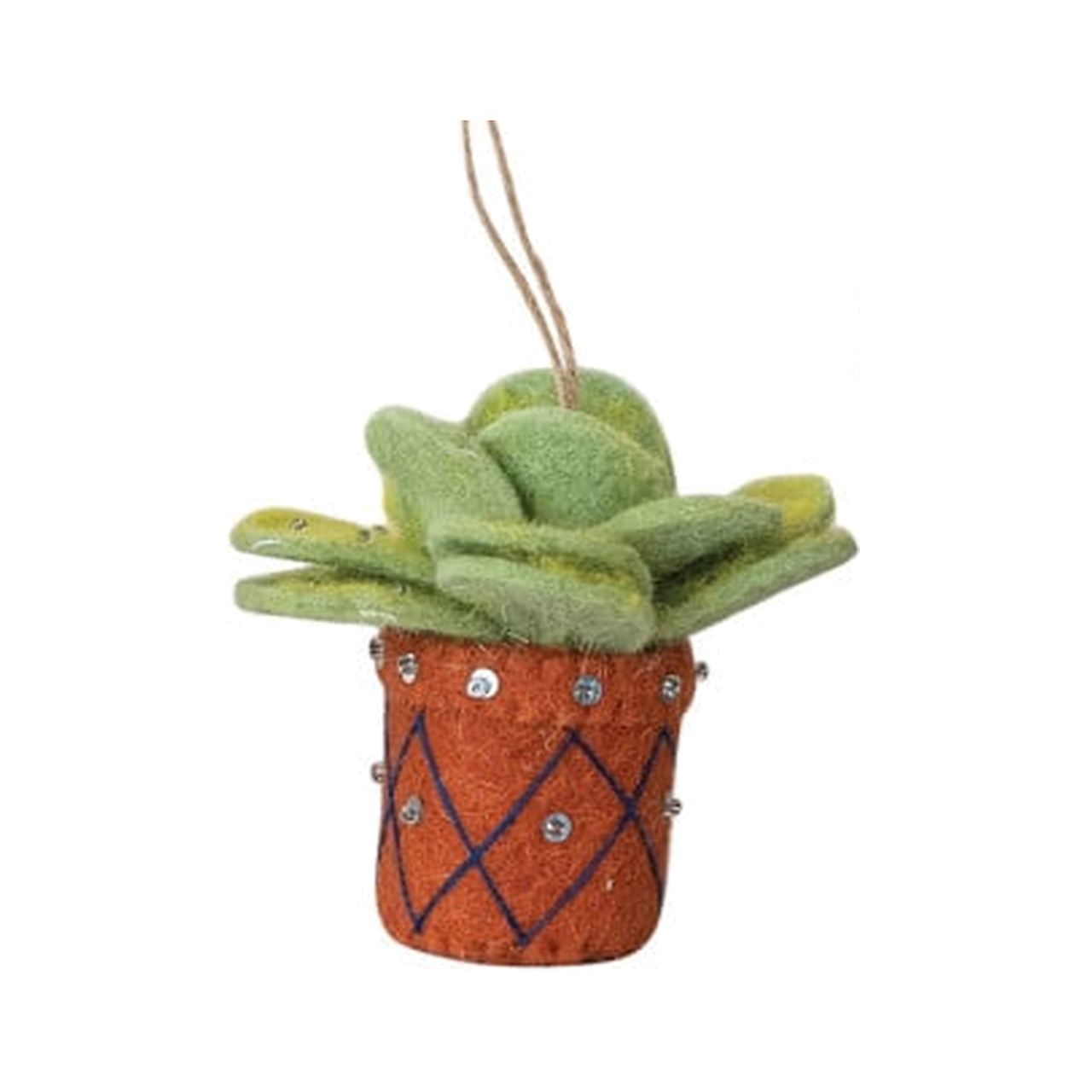 Light Green Succulent Felt Planter Ornament