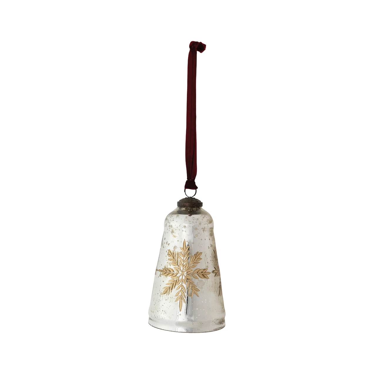 Snowflake Mercury Glass Bell Ornament