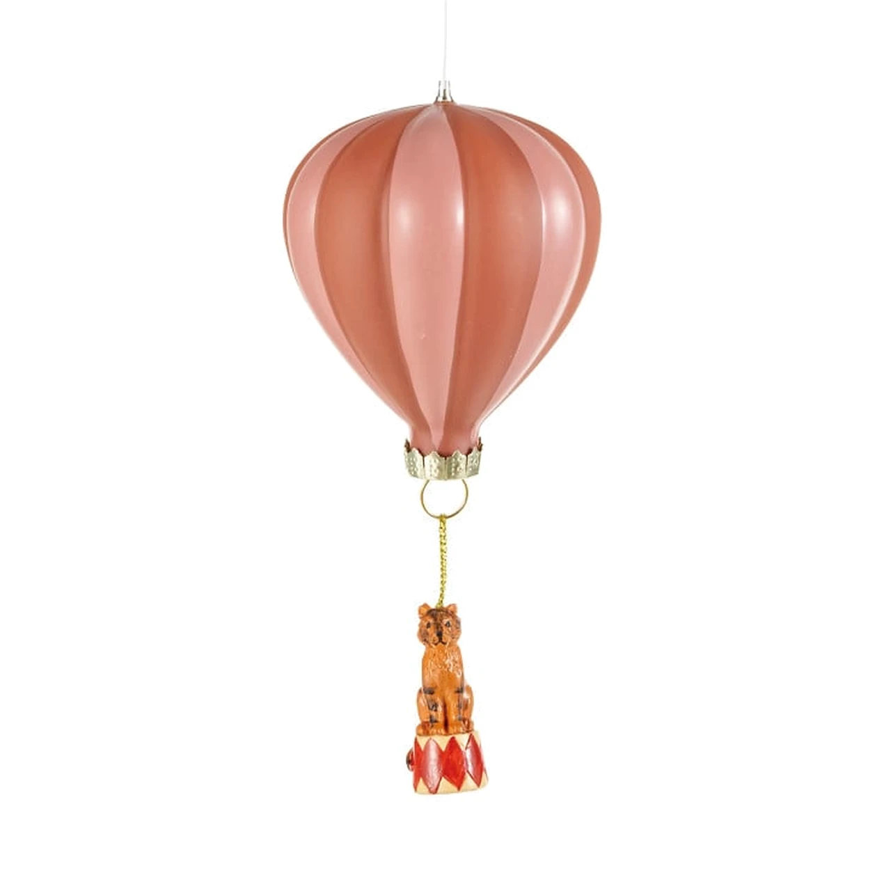 Lion Hot Air Balloon Glass Ornament
