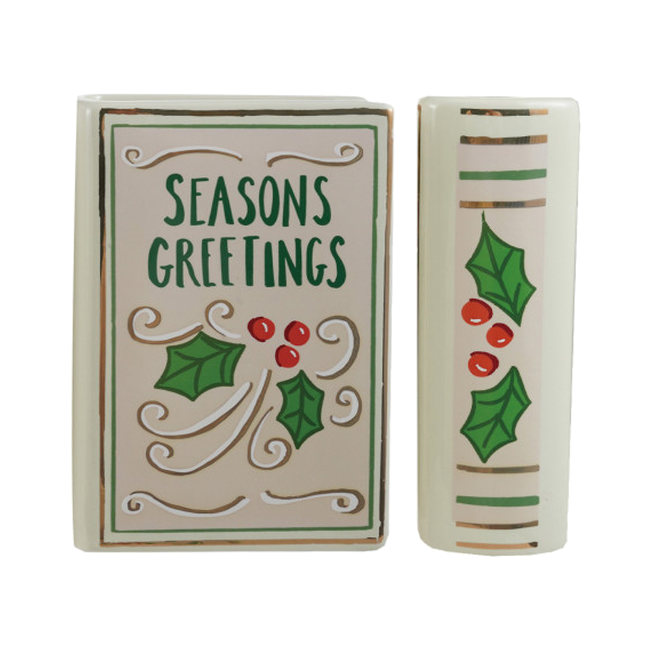 Season's Greetings Book-Shaped Dolomite Vase