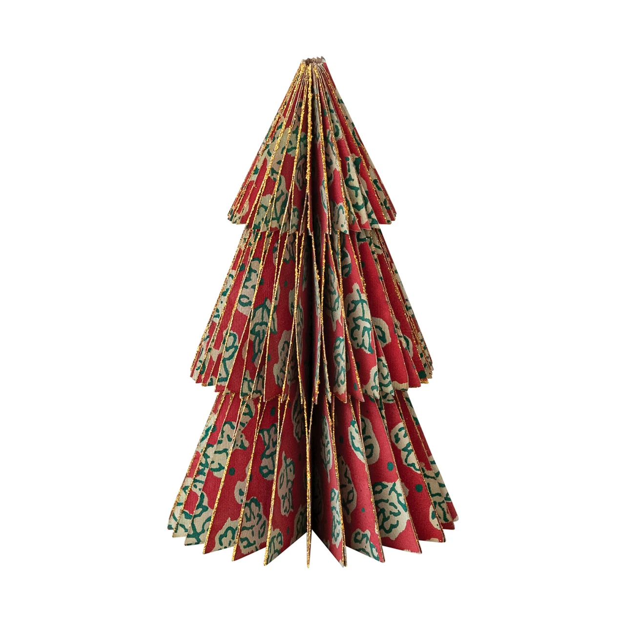5 in Vintage Block Print Paper Honeycomb Tree
