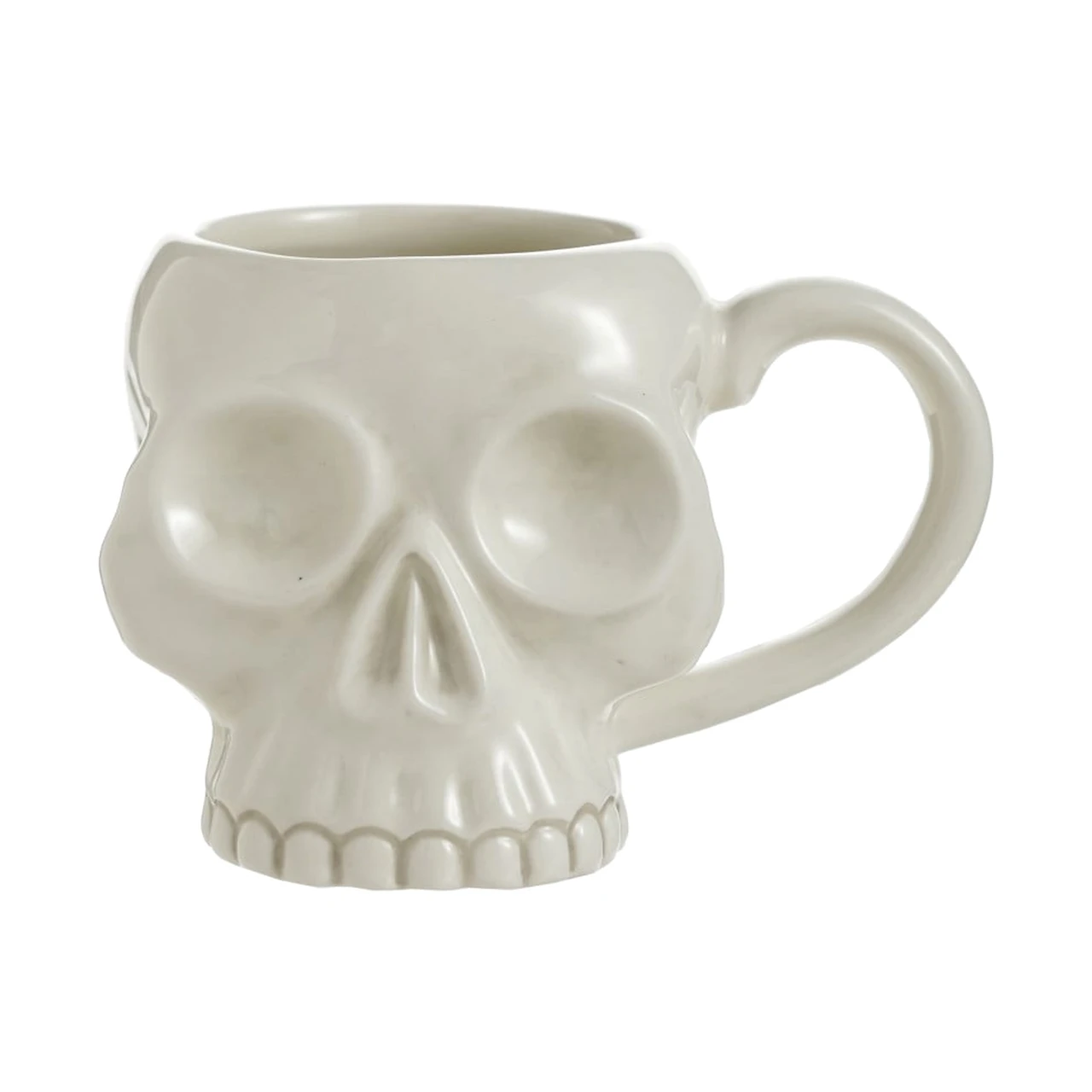 8 oz Bone Finish Stoneware Skull Mug
