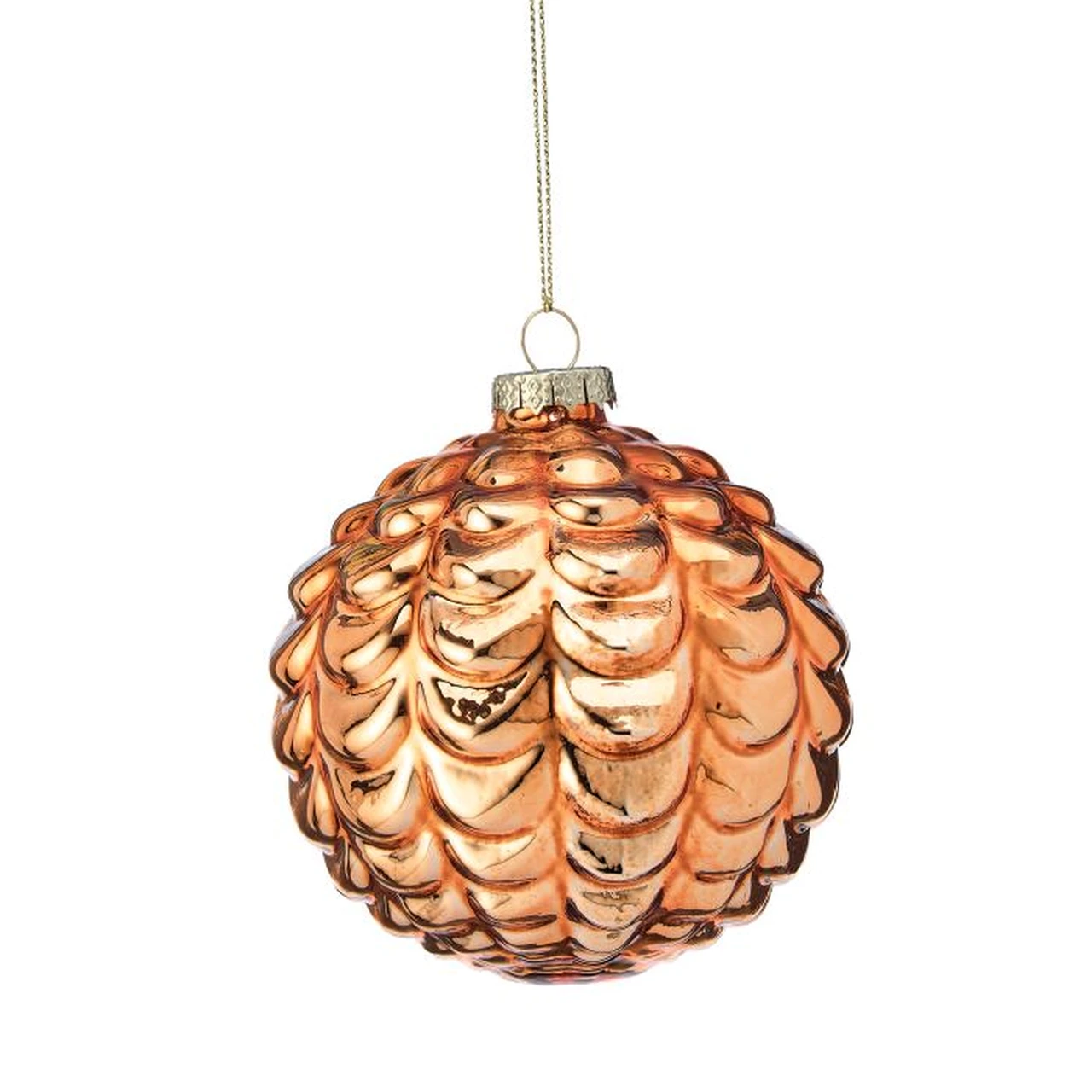 Camel Pinecone Pattern Glass Ball Christmas Ornament