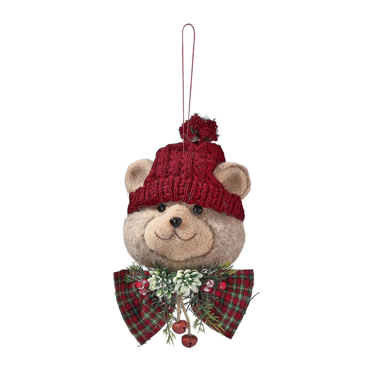 10-Inch Bear with Knit Hat Christmas Ornament